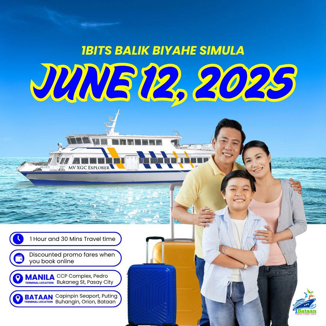 Muling nagbabalik ang biyahe ng ferry trips mula Manila papuntang Bataan – at pabalik