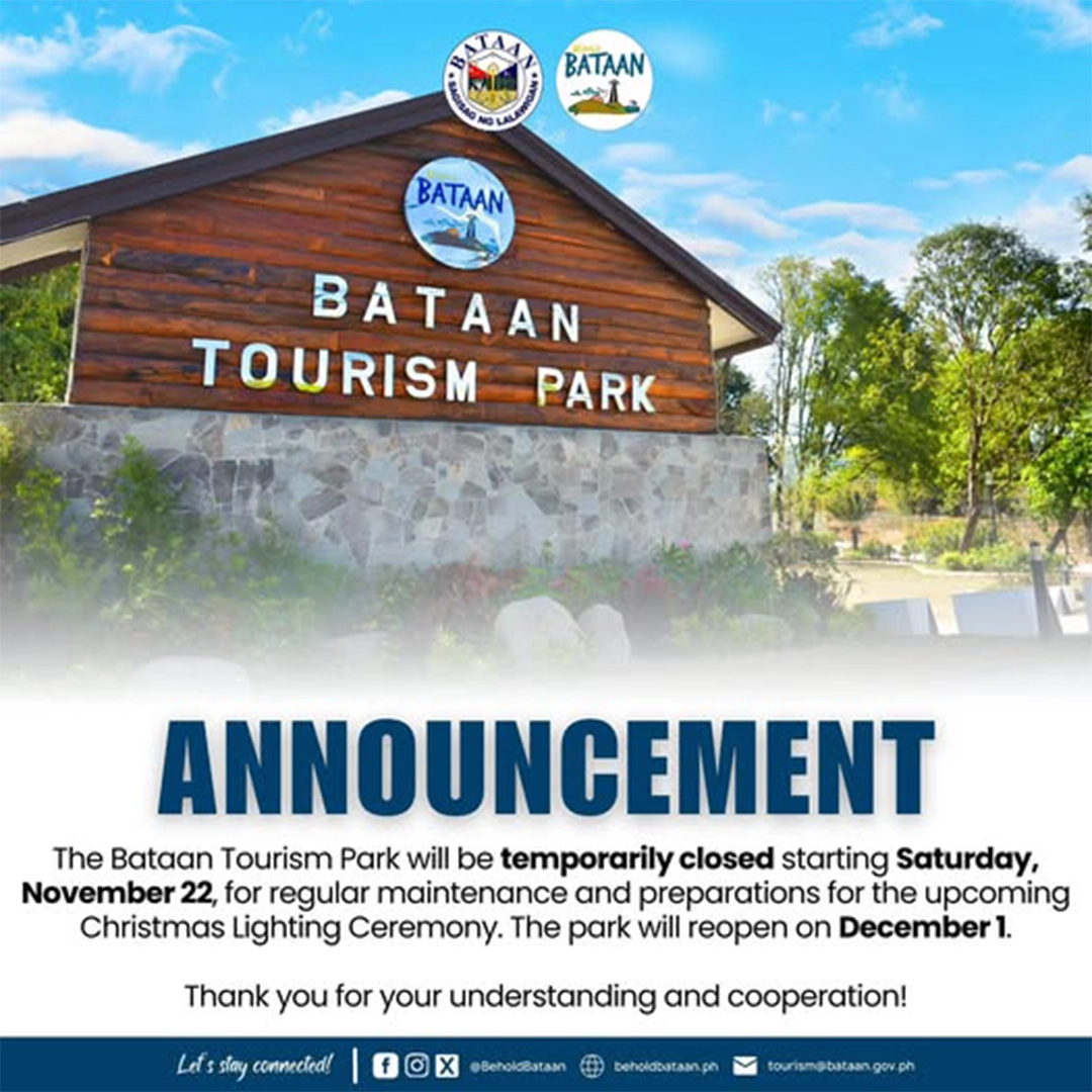 Bataan Tourism Park Announcement