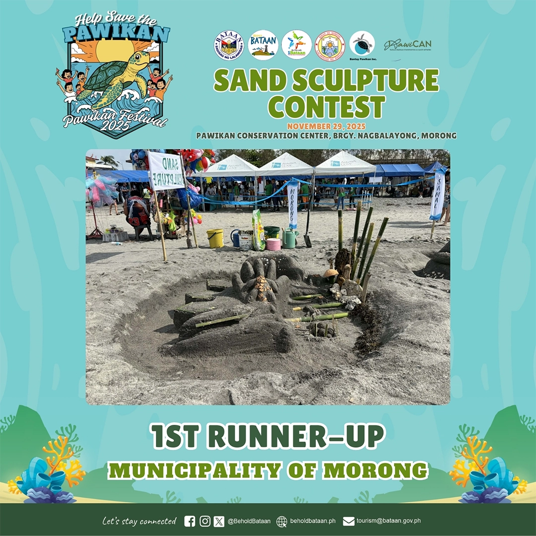 Congratulations Municipality of Morong for winning 1st Place in the Sand Sculpture Contest during the Pawikan Festival 2025.