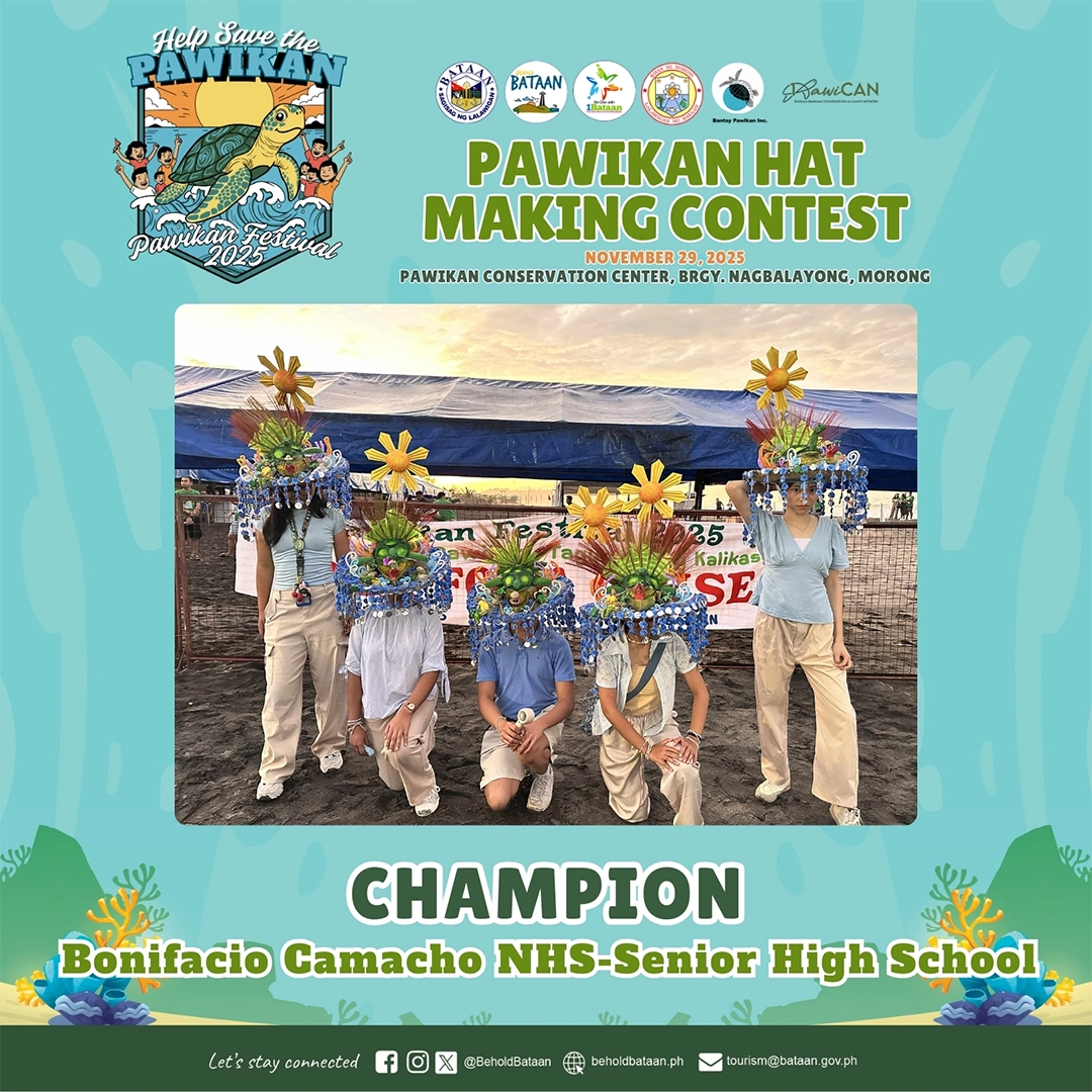 Congratulations Bonifacio Camacho NHS-Senior High School for winning Champion in the Pawikan Hat Making Contest as part of the Pawikan Festival 2025.